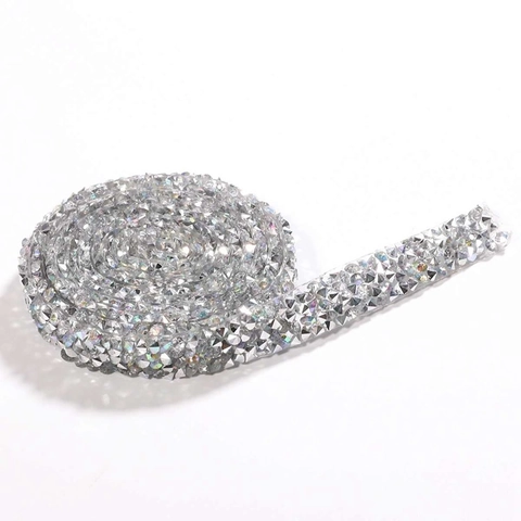 Selbstklebendes Strassband Mehrreihig Kristall Diamant Besatz Aufkleber Für DIY Bastelarbeiten Kleidung Hochzeit Deko