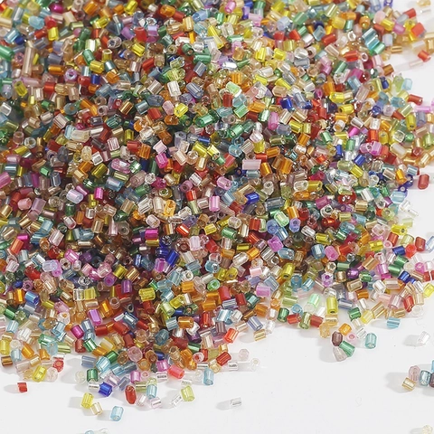 Silver Lined Glass Bugle Beads Tubular Seed Beads For DIY Jewelry Making Crafts Clothing Embroidery Decoration Accessories