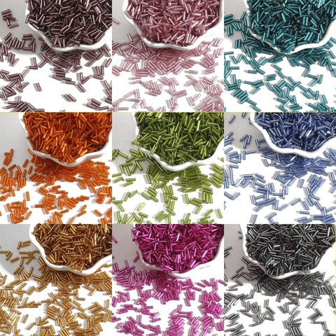 Verzilverde Glazen Staafkralen Bugle Beads Voor DIY Sieraden Maken Borduren Kruissteek Trouwjurk Tassen Decoratie Accessoires