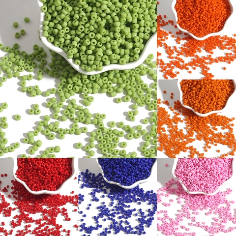 DIY Colorful Glass Seed Beads For Jewelry Making Solid Round Spacer Beads For Bracelet Necklace Earring Handcraft Supplies