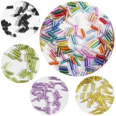 Verzilverde Glazen Staafkralen Bugle Beads Voor DIY Sieraden Maken Borduren Kruissteek Trouwjurk Tassen Decoratie Accessoires