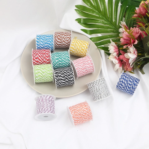 Minimalist Two-Tone Cotton Twine Cord For Diy Crafts Gift Wrapping Decoration Durable Spiral Binding String Cotton Cord