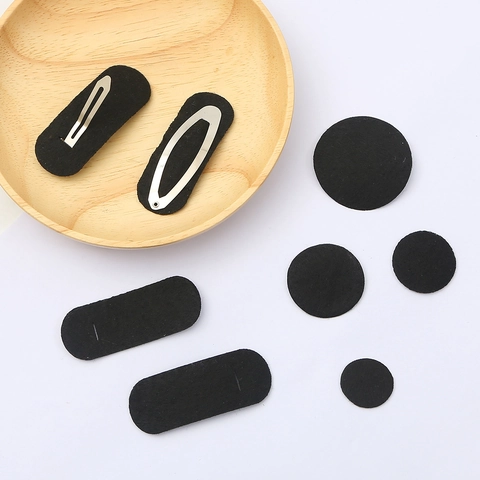 DIY Handmade Hair Accessory Base Felt Pads Round Oval Non-Woven Fabric Jewelry Component Simple Black White Accessory
