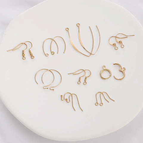 Crochets de Boucles d'Oreilles en Cuivre Plaqué Or 18K Fournitures pour Création de Bijoux DIY Dormeuses Attaches de Boucles d'Oreilles Accessoires Faits Main