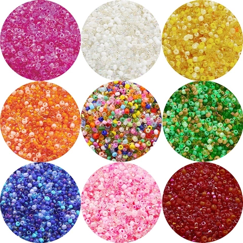 Glass Seed Beads For Jewelry Making DIY Craft Round Spacer Beads For Bracelet Necklace Hairpin Tassel Jewelry Making Accessory