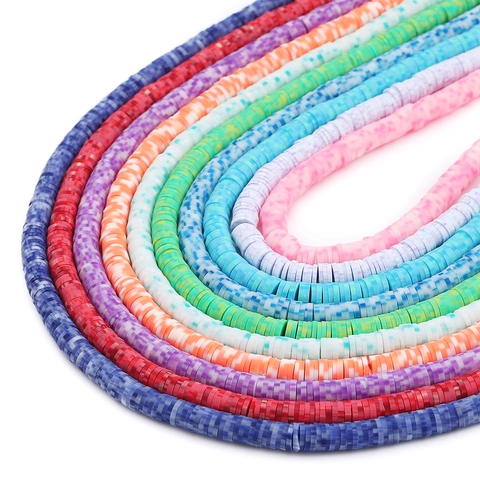 Perles Heishi en Pâte Polymère Multicolore Perles Intercalaires à Disque Rond Plat pour la Fabrication de Bijoux DIY Bracelets Colliers