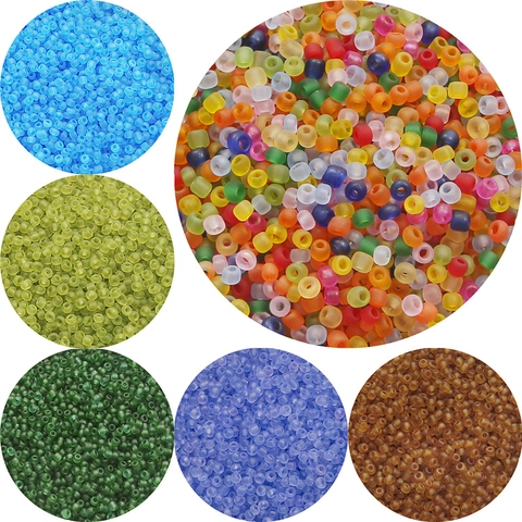 Transparent Frosted Glass Seed Beads For DIY Jewelry Making Bracelet Necklace Handmade Craft Loose Beads Accessories Supplies