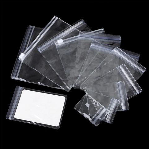 Transparente PVC-Druckverschlussbeutel Für Schmuckverpackung Klare Wiederverschließbare Plastiktüten Mit Aufhängeloch Für Zubehör