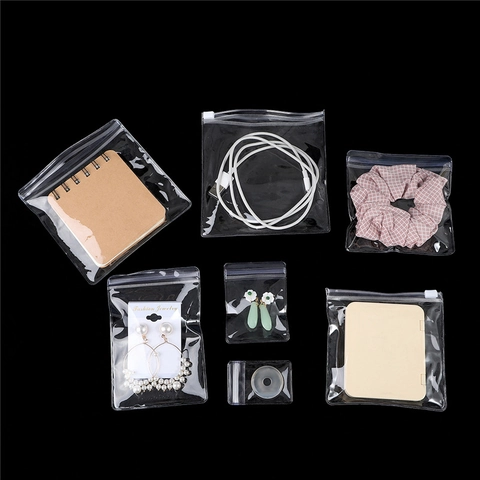 Transparente PVC-Druckverschlussbeutel Für Schmuckverpackung Klare Wiederverschließbare Plastiktüten Mit Aufhängeloch Für Zubehör