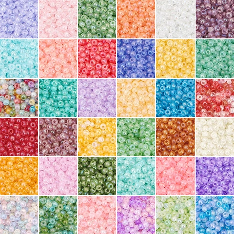 Glass Seed Beads For DIY Jewelry Making Colorful Round Loose Beads For Handmade Bracelet Necklace Earring Materials