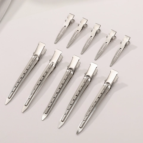 Mollette Professionali in Metallo a Becco d'Anatra per lo Styling in Salone Clip per Volumizzare le Radici Con Fermagli a Fiocco e Perle Artificiali