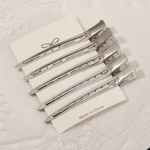 Mollette Professionali in Metallo a Becco d'Anatra per lo Styling in Salone Clip per Volumizzare le Radici Con Fermagli a Fiocco e Perle Artificiali