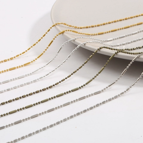 Iron Bamboo Ball And Bar Chain Electroplated Metal Link For Ancient Chinese Hair Accessories DIY Jewelry Craft Supplies