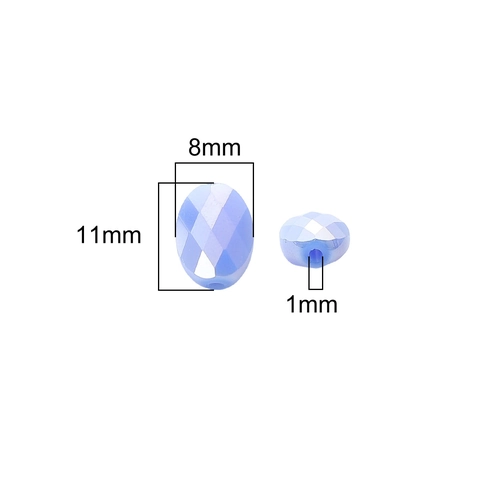 Faceted Flat Oval Glass Crystal Beads DIY Jewelry Making Accessories For Necklaces Bracelets Beading Materials AB Coating