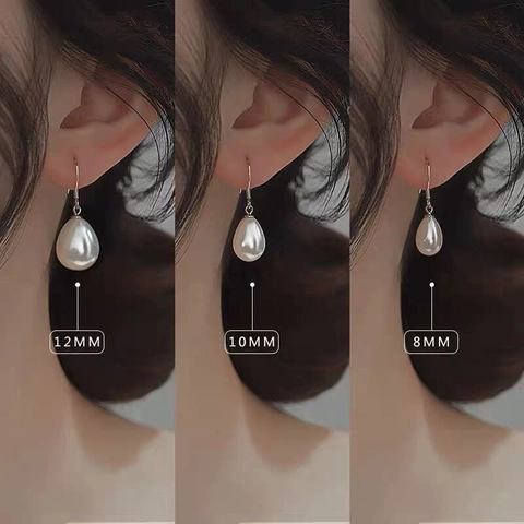 Vintage 925 Sterling Silver Earring Post Water Drop Artificial Pearl Drop Earrings For Women Elegant White Jewelry Gift Accessory