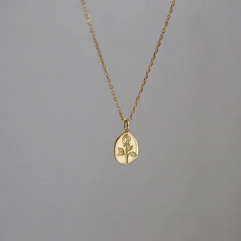 Collana con Pendente a Rilievo Ovale a Forma di Rosa in Argento Sterling 925 Stile Francese Semplice Elegante Catena da Clavicola Gioielli Donna