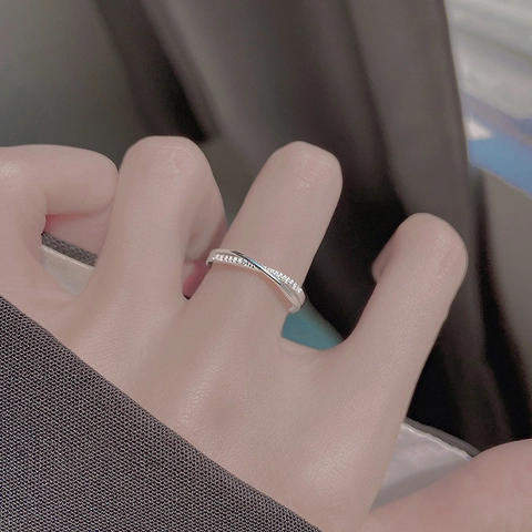 925 Sterlingsilber Kreuz Ring Für Damen Verstellbarer Offener Fingerring Mit Strass Minimalistischer Modeschmuck Geschenk