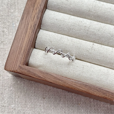925 Sterling Zilver Omwikkelde Gevlochten Lijn Open Ring Voor Dames Minimalistisch Verstelbare Strass Vingerring Sieraden