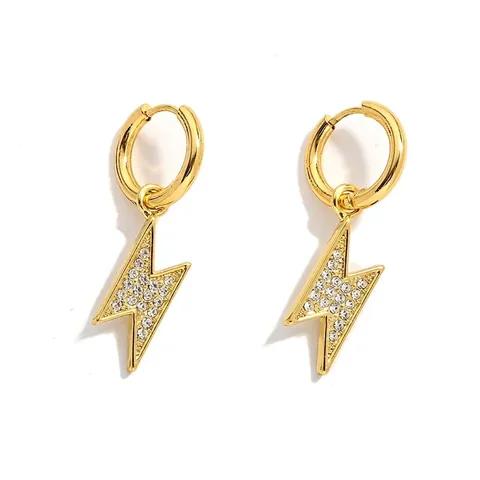 Orecchini a Bottone Hip Hop in Lega con Strass per Uomo Donna Iced Out Fulmine Teschio Quadrati Orecchini a Cerchio Geometrici Gioielli