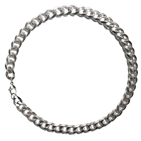 Collar de Cadena de Eslabones Cubanos de Acero Inoxidable Hip Hop Punk Streetwear Joyería Pesada Pulida para Hombre Mujer