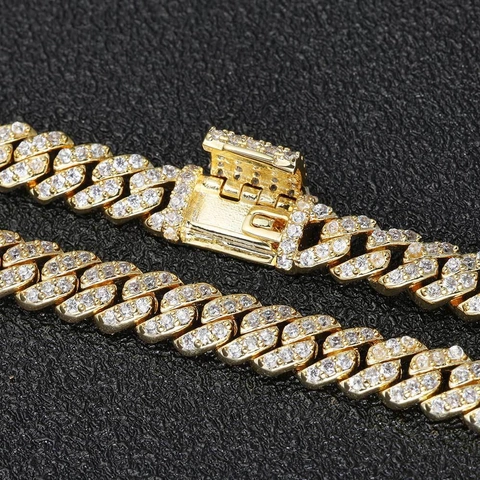 Collar de Cadena de Eslabones Cubanos de 6mm con Circonia Pavimentada para Hombre Mujer Oro Oro Blanco Galvanizado Joyería Streetwear