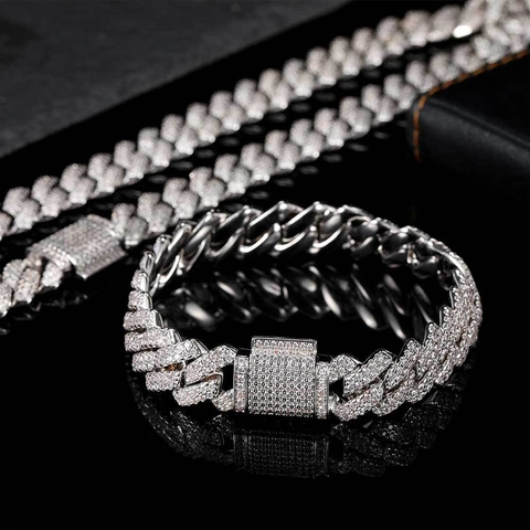 Hip Hop Iced Out Copper Cuban Link Necklace With Zirconia For Men Women Gold Silver Plated Thick Chain Urban Fashion Jewelry
