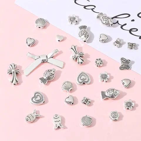 Vintage Legierung Antiksilber Herz Blume Schmetterling Charms Für DIY Schmuckherstellung Armband Halskette Ohrring Handgefertigtes Material