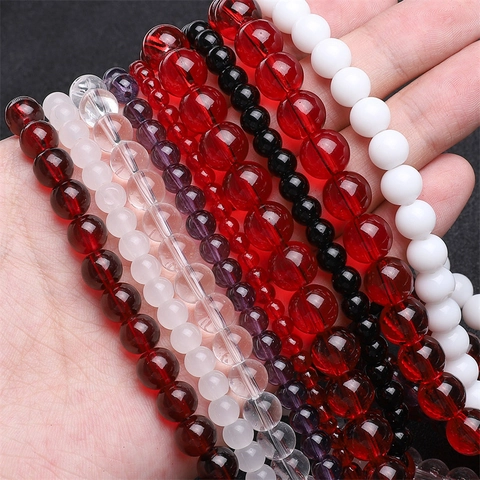 Glass Beads DIY Jewelry Making Round Loose Spacer Beads 4mm 6mm 8mm 10mm For Bracelet Necklace Craft Accessories