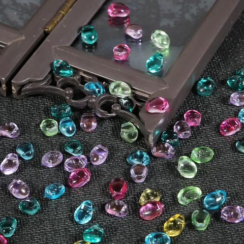 Tulip Petal Lampwork Glass Moon Shape Loose Beads For DIY Hanfu Hairpin Jewelry Making Handmade Accessories