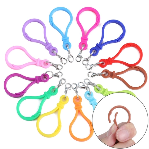 Acrylic Bulb Shaped Keychain Hooks With Metal Lobster Clasp Colorful Plastic Key Ring Hooks For DIY Jewelry Bag Accessories