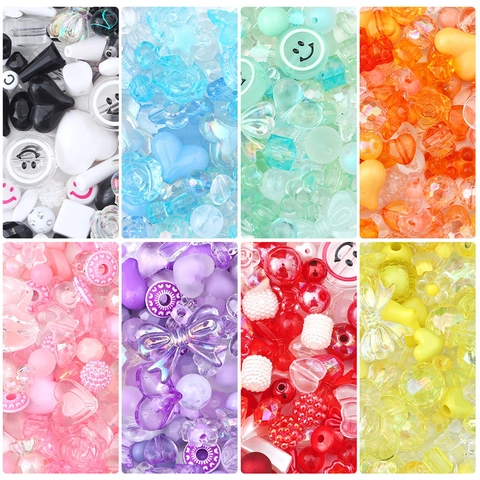 Barockstil Acrylperlen Für DIY Schmuckherstellung Gemischte Formen Herz Stern Blume Smiley Lose Perlen Für Armbänder Basteln