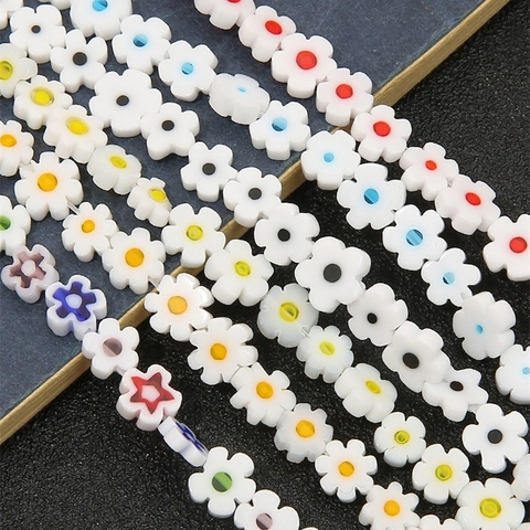 Cuentas de Vidrio Lampwork Millefiori Vintage Redondas Cuentas Sueltas Para Collar Pulsera Joyería Hecha A Mano DIY Accesorios