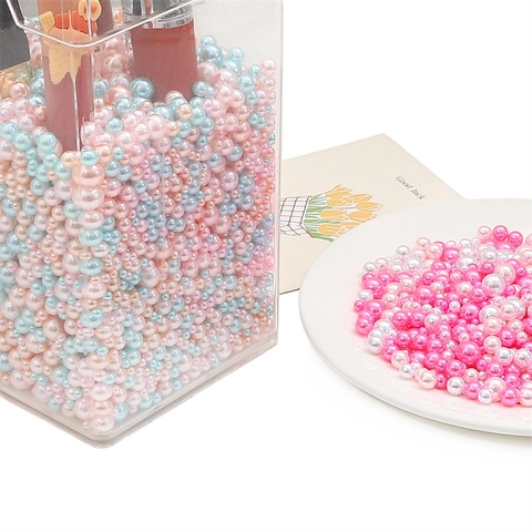 Tamaños Mixtos 3-8mm ABS Perlas Artificiales Sin Agujero Perlas Redondas Para DIY Fabricación de Joyería Artesanía Ropa Decoración de Caja Cosmética