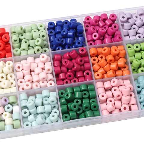 Acrylic Cylinder Beads For DIY Jewelry Making Colorful Barrel Beads For Hair Accessories Bracelets Necklaces Crafts