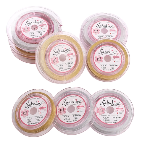 FLEXY 7 Strands Titanium Steel Jewelry Wire Nylon Coated Beading Wire For DIY Necklace Bracelet Making Gold Silver Cord