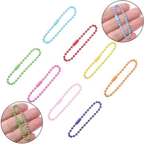 Colorful Metal Painted Ball Chain Keychain Accessories For DIY Jewelry Tags Hanging Ornament Connectors Multiple Colors