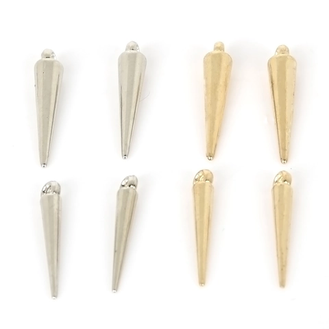 DIY Jewelry Making Plastic CCB Heart Spike Charms Gold Silver Plated Cone Rivet Pendant For Necklace Bracelet Handicraft Accessories