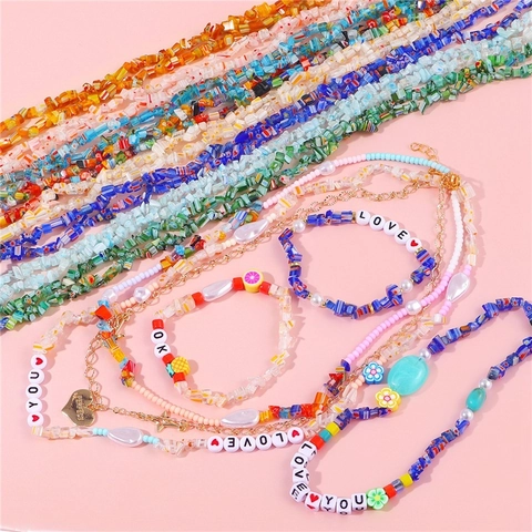 Irregular Millefiori Glass Beads For Jewelry Making DIY Handmade Bracelet Necklace Accessories Colorful Lampwork Stone Beads