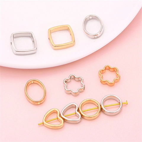 DIY Jewelry Making CCB Hollow Large Hole Beads Electroplated Plastic Spacer Beads For Bracelet Earring Necklace Handmade Craft