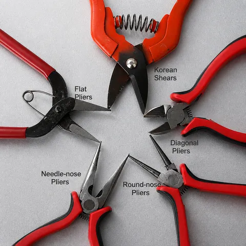 Professional DIY Jewelry Making Hand Tool Kit Round Nose Pliers Side Cutter Hot Melt Glue Gun Storage Box Crafting Tool