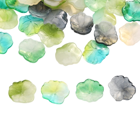 Gradient Glass Lotus Flower Petal Beads DIY Handmade Jewelry Making Materials Flower Shaped Loose Beads Craft Supplies Accessory