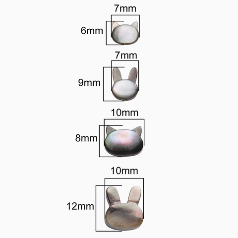 Künstliche Perles en Nacre Naturelle Animaux Forme Lapin Chat Pendentifs en Coquillage Irisé pour la Création de Bijoux DIY