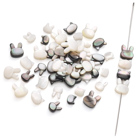 Natural Mother Of Pearl Shell Beads Cat Rabbit Head Shape Loose Beads For DIY Jewelry Making Necklace Bracelet Accessories
