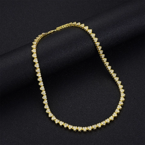 Hip Hop Hart Zirconia Hanger Halsketting Legering Iced Out Cubaanse Schakelketting Voor Vrouwen Mannen Westerse Sieraden