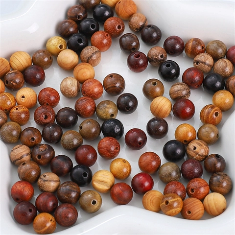 Natuurlijke Houten Ronde Losse Kralen Voor DIY Sieraden Maken Handgemaakte Armbanden Kettingen Houtnerf Gepolijste Kralen