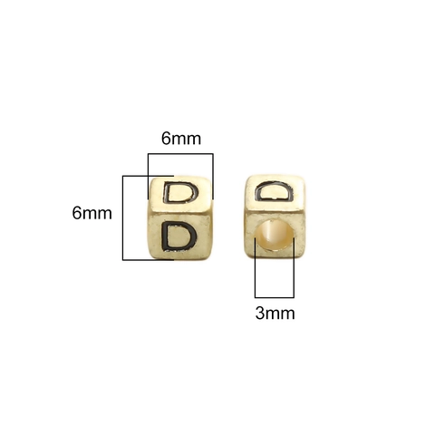 Quadratische Gold Acryl Alphabet Buchstaben Perlen Würfel Abstandshalter Für DIY Schmuckherstellung Armbänder Halsketten Zubehör