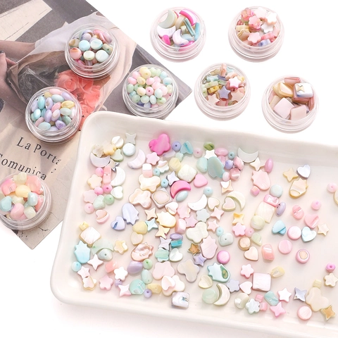 Colorful Natural Shell Mixed Shapes Loose Beads For DIY Jewelry Making Bracelet Necklace Star Moon Heart Floral Shell Charms Accessories