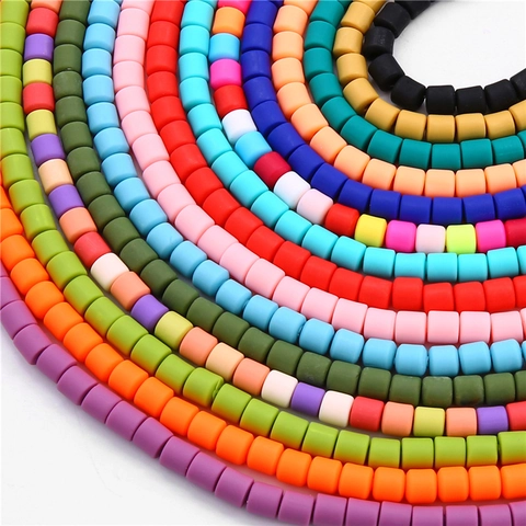 Perles Heishi en Pâte Polymère Colorées Cylindriques en Vrac pour Collier Bracelet Bijoux DIY Accessoires de Fabrication de Bijoux Fil