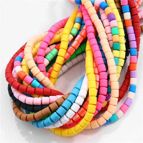 Perles Heishi en Pâte Polymère Cylindriques Multicolores Perles de Séparation en Vrac pour la Création de Bijoux DIY Bracelet