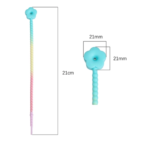 Gradient Silicone Flower Cable Tie Reusable Beaded Strap For Cable Management Bag Charm DIY Keychain Decoration Multi Color Organizer